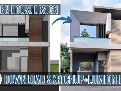 Modern Indian House Design Architecture Sketchup and Lumion File 3D model