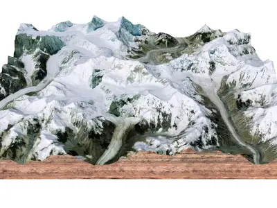 Disteghil Sar Mountain Pakistan 3D model