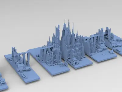  Bloodborne inspired  for print Cathedral City huge 3D print model