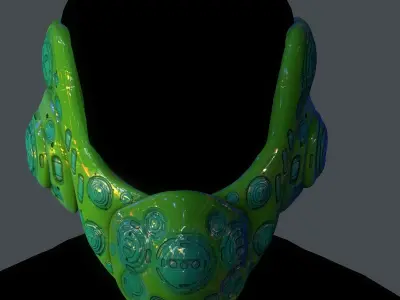 Gas mask helmet scifi  character game space Low-poly printable  Low-poly 3D model