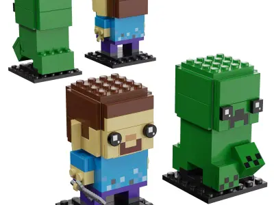 Lego BrickHeadz - 41612 Steve and Creeper 3D model