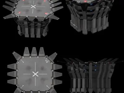 Landing Tower Low-poly 3D model