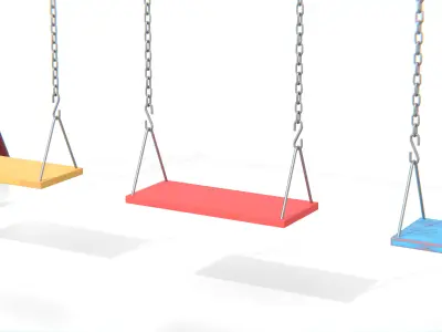Metal Swing Set Low-poly 3D model