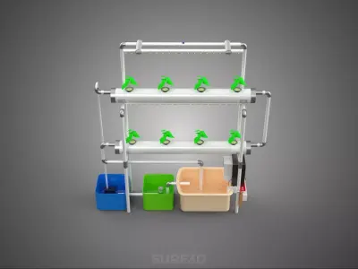 AUTO CONTROL MONITOR NUTRIENT HYDROPONIC PLANT LED GROW LIGHT UV 3D model