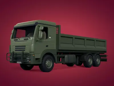 Generic Military Dump Truck -- Medium Tactical Army Vehicle 3D model