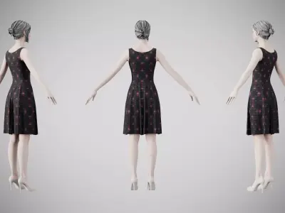 Dress 36 Light Burst Static Low-poly 3D model