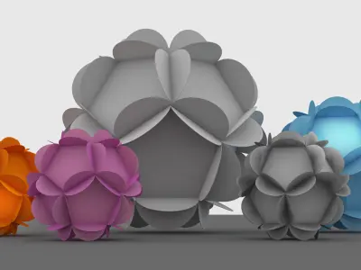 origami flower 2 3D model