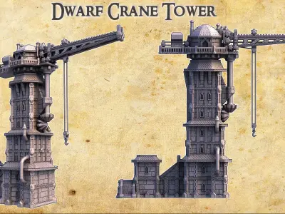 Dwarf Crane Tower  Tabletop Terrain 28MM  3D print model