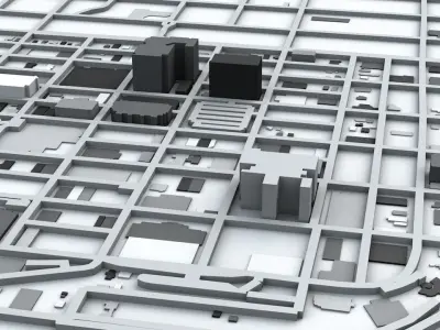 Anchorage Buildings and Road Networks 3D model