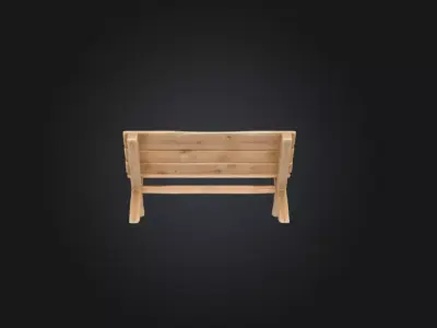 Rustic Wooden Cradle Trough Low-poly 3D model