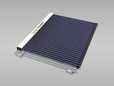 30 Tube Solar Water Heater Low-poly 3D model