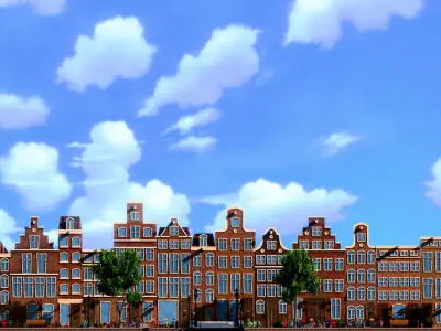 Amsterdam Street Low-poly 3D model