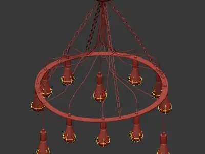 Blood Wire Chandelier Black 12 3D model