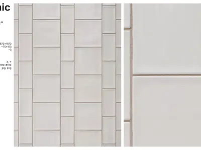 Subway and Square Tiles in Alternate Corridor Layout  Texture