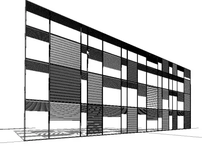 Revit Curtain Panel with Dynamic Louvers Fully Parametric System 3D model