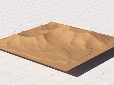 8K Desert Landscape Bundle - 6 Displacement - Height Maps 3D model
