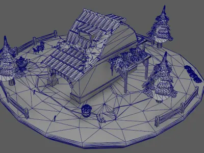 Stylized House  Low-poly 3D model