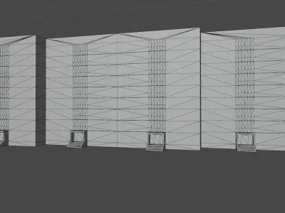 9-storey building Low-poly 3D model