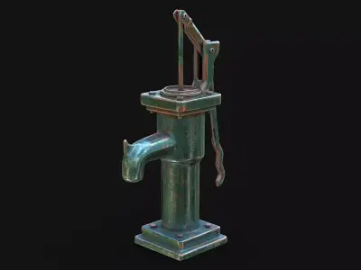 Asian Village Tube Well - Water Hand Pump Low-poly 3D model
