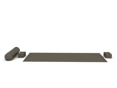3D model yoga 3d mat and two rolls Low-poly 3D model