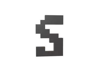 Pixel Font S v1 001 Low-poly 3D model