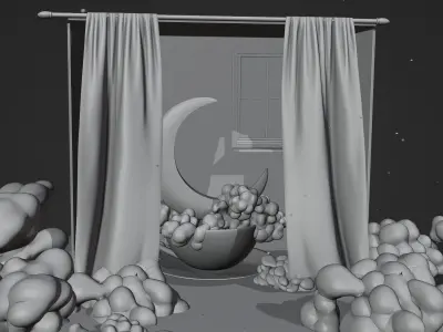 Moon Latte Clouds 3D model