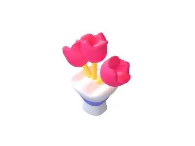 Flower Bouquet Icon v1 001 Low-poly 3D model