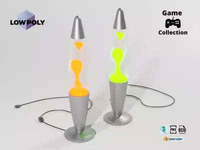 Lava lamp Low-poly 3D model