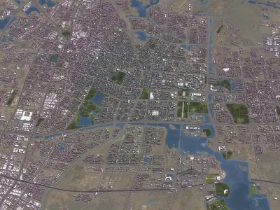 Yinchuan - 3D City Model Low-poly 3D model