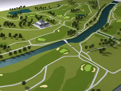 Golfclub golf course 3D model