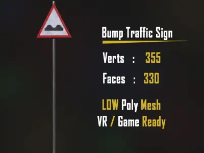 Bump Traffic Sign Free low-poly 3D model