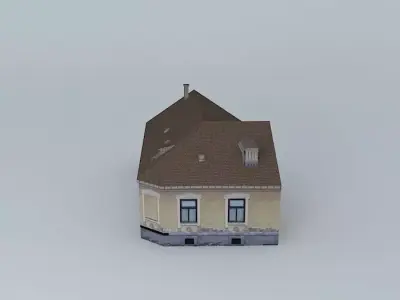 Old Corner House Low-poly 3D model
