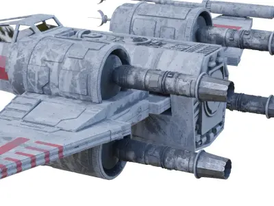 X wing Low-poly 3D model