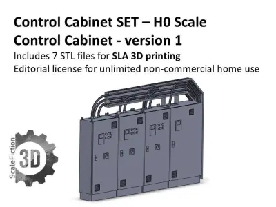H0 Scale - Control Cabinet and Cable Tray 3D print model