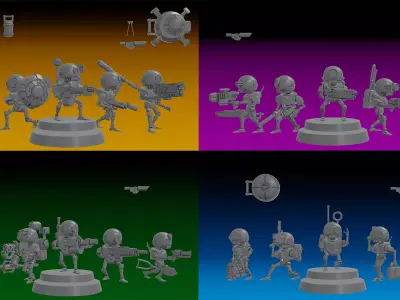 SERVOCORE ALL FACTIONS - ASSISTANT DROID SQUAD -MONOPOSE- 28mm 3D print model