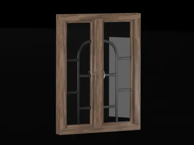 Wooden windows 3D model