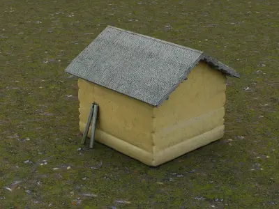 Rural Warehouse Low-poly 3D model