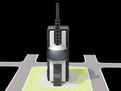 SCI FI Building Low-poly 3D model