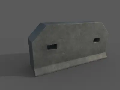 Concrete Barrier Type 8 Low-poly 3D model