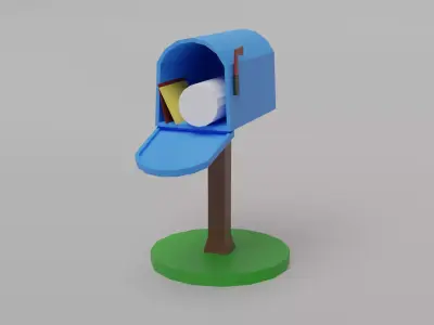 Home Mail Box Low-poly 3D model