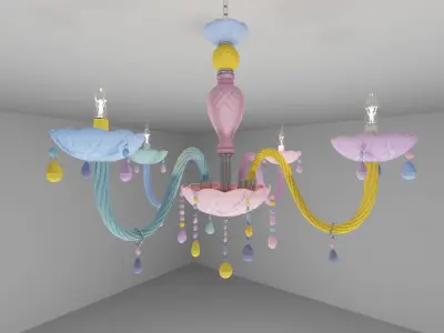 Colorful Crystal Chandelier 3D model