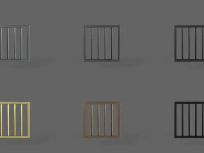 PBR Prison Window 3D Model Pack