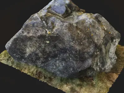 Realistic Scanned Mossy Rock 3d Model 3D model
