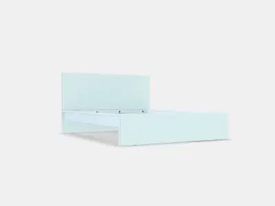 MALM Bed frame high 2 compartments Low-poly 3D model