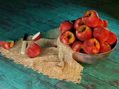 The still life of apples Free 3D model