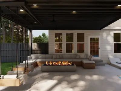 3D Exterior Scene 3D model design garden and landscape 3D model get