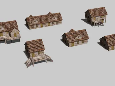 Old House Pack Exterior Low-poly 3D model