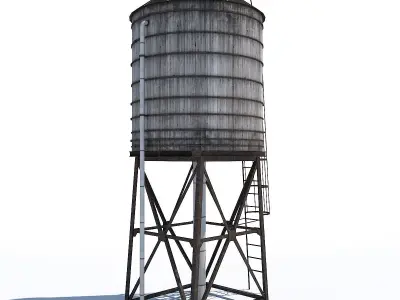 New York Water Tower Low-poly 3D model