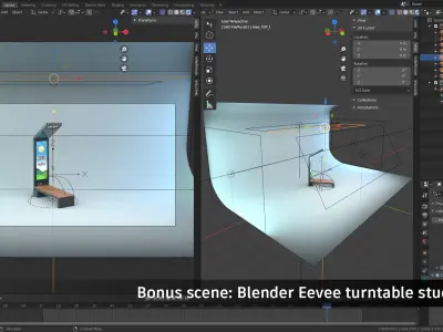 Smart Solar Bench Low-poly 3D model