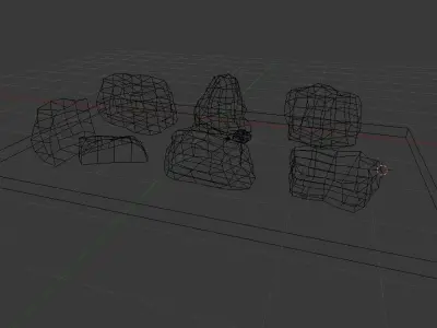 Rocks set of Low-poly 3D model